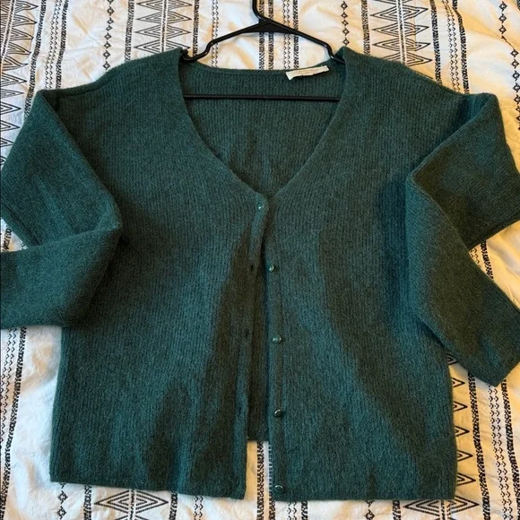 Sezane Barry Cardigan Bottle Green - Size M - Picture 4 of 5